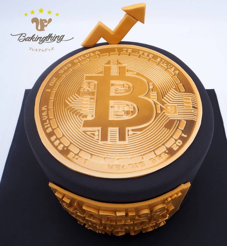 เค้ก 3 มิติ เงินทอง/ Bitcoin