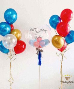 Blue Red and Gold Balloon