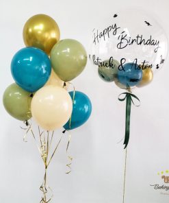 Green Blue Gold Cream Balloon